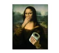 ToFlagify Mona Lisa Funny Bathroom Posters Wall Art Decor Cool Meme Retro Vintage Canvas Posters Pictures Prints Signs Restroom Toilet Room Unframed 11x14 Inches