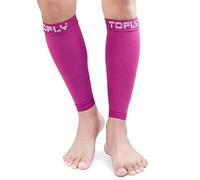 TOFLY® Calf Compression Sleeve for Men & Women, 1 Pair, Footless Compression Socks 20-30mmHg for Leg Support, Shin Splint, Pain Relief, Swelling, Varicose Veins, Maternity, Nursing, Travel, Rose XXL