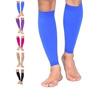 TOFLY® Calf Compression Sleeve for Men & Women, 1 Pair, Footless Compression Socks 20-30mmHg for Leg Support, Shin Splint, Pain Relief, Swelling, Varicose Veins, Maternity, Nursing, Travel, Blue XXL