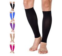 TOFLY® Calf Compression Sleeve for Men & Women, 1 Pair, Footless Compression Socks 20-30mmHg for Leg Support, Shin Splint, Pain Relief, Swelling, Varicose Veins, Maternity, Nursing, Travel, Black L