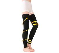 TOFLY® Medical Thigh High Compression Stockings Footless for Women & Men, Opaque Support Hose, 20-30mmHg Graduated Compression Socks with Silicone Band for Varicose Veins, Edema, DVT, 1 Pair Black 2XL