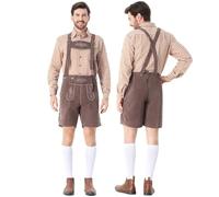 TOFOTL Men Costumes, Festive Classic Relaxed-fit German Durable Party Complete Celebratory Versatile Traditional Adjustable Braces Bavarian Bavarian, Costumes for Men, S Saffron