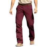 TOFOTL Work Trousers Trendy Retro Bike Sports Resistant Lightweight Multi with Pockets Cargo Mens Work Joggers Cycling Stretch Fit Leisure Fit Running Wine