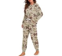TOFRIMADE Drawstring Pajamas for Women Set 2 Piece Long Sleeve Pajama Sets Comfy Loungewear Pjs Trendy Cozy Sleepwear, Cowboys, M