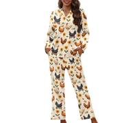 TOFRIMADE Pajamas for Women Set Long Pants Sleepwear Sets Soft Comfy Night Wear V-Neck Loungewear Cute Pajama House Wear