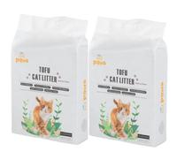 Tofu Cat Litter Clumping 2 X 2.5Kg Premium Eco Friendly Toilet Flushable Easy Clumping Tofu Litter Biodegradable Chemical Free Super Absorbent 5Kg/12L (Activated Carbon)