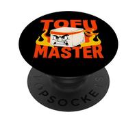 Tofu Master Angry Ninja Plant Based Humor PopSockets Adhesive PopGrip