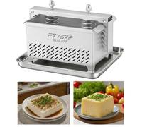 Tofu Press -304 Stainless Steel Cheese Press, Paneer Make and Vegetarian Tofu Press, Heavy Pressure Adjustable,BPA Free, Dishwasher Safe for tofu Maker and paneer Press (XL)