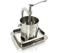 Tofu Press, Stainless Steel Manual Vegetable Press with Cloth and Drip Tray, Easy to Disassemble and Clean for Tofu, Paneer, Leafy Greens and Greek Yogurt