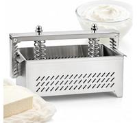 Tofu Press Stainless Steel Paneer Maker - Cheese Press,304 Stainless Steel Whey Separator with Spring Loaded Press,Greek Yogurt Maker, Filter Bag and Drainage Holes for Homemade Small (0.5kg)