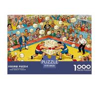 Tofu Wrestling Tournament Wooden Jigsaw Puzzle Waterproof 1000 Piece Puzzles for Adults Challenging And Brainteasing Educational Games