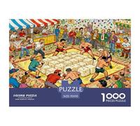 Tofu Wrestling Tournament Wooden Jigsaw Puzzle Waterproof 1000 Piece Puzzles for Adults Fun Educational Games