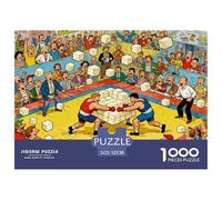 Tofu Wrestling Tournament Wooden Jigsaw Puzzle Waterproof 1000 Piece Puzzles for Adults Fun Home Decoration