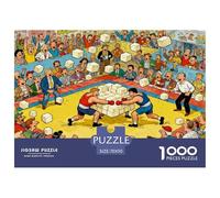 Tofu Wrestling Tournament Wooden Jigsaw Puzzle Waterproof 1000 Piece Puzzles for Adults Fun Home Decoration