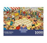 Tofu Wrestling Tournament Wooden Jigsaw Puzzle Waterproof 1000 Piece Puzzles for Adults Impossible Educational Games