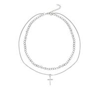 Tofwaol Cross Necklace for Men Women Silver Cross Chain Rope Chain for Men Son Birthday Christmas Gifts Silver Pendant for Men Husband Boyfriend Gift Cuban Link Chain for Men Silver Cross Necklace