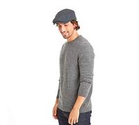 TOG 24 Weighton Accessories Flat Cap Knit, Contemporary Country Classic Soft Stylish Wool Blend Grey Herringbone Tweed Hat, Head Wear with Adjustable Buckle for Style and Warmth with Stiffened Peak