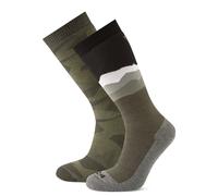 TOG24 Aleko Mens Ski Socks Khaki/Black - Size Large