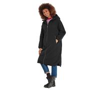 TOG24 Banton Womens Knee Length Windproof Hooded Raincoat & Jacket With DWR Coating Light Rain Protection & Microfleece Lining Insulated Filling Made From Recycled Plastic Bottles With 2 Zip Pockets