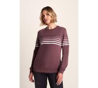 TOG24 Bayman Women's Crew Neck Sweatshirt in Supersoft Sustainable Cotton Blend with Colourful Stripe Print and Ribbed Neck, Cuffs and Hem