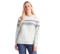 TOG24 Bayman Women's Crew Neck Sweatshirt in Supersoft Sustainable Cotton Blend with Colourful Stripe Print and Ribbed Neck, Cuffs and Hem