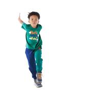TOG24 Boreray Kids' T-Shirt X Shaun The Sheep Collection Short Sleeve Jersey with 'Here Comes The Fun' Graphic and Contrast Neck Tape Top Jungle Green