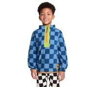 TOG24 Brecknock Kids' Quarter Zip Fleece X Shaun The Sheep Collection Unisex Checkerboard Microfleece with Googly Eyes & Cosy Elasticated Cuffs Pullover