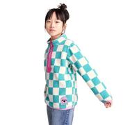 TOG24 Brecknock Kids' Quarter Zip Fleece X Shaun The Sheep Collection Unisex Checkerboard Microfleece with Googly Eyes & Cosy Elasticated Cuffs Pullover