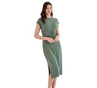 TOG24 Claire Women's Jersey Dress, Supersoft Casual Over-The-Knee Dress with High NEC & Dolman Sleeves, Side Split & Knotted Waist Detail