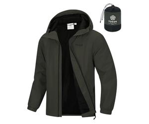TOG24 Craven Mens Windproof Breathable Waterproof Jacket, Packaway Hood Zip | 100% Polyamide, Coat, Lightweight, Packable, Packs away, Water-repellent finish, Moisture-wicking, Pockets, Hiking, Running