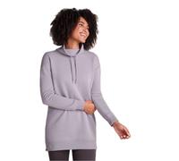 TOG24 Drakeford Women's Funnel Neck Longline Sweatshirt with Chunky Knitted Drawcords, Zip Detail Side Seams, and Ribbed Cuffs and Hem Lavender Grey