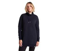 TOG24 Drakeford Women's Funnel Neck Longline Sweatshirt with Chunky Knitted Drawcords, Zip Detail Side Seams, and Ribbed Cuffs and Hem Oxford Blue