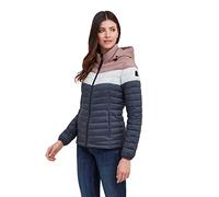 TOG24 Garriston Womens Lightweight, Supersoft Quilted Colourblock Puffer Jacket for Winter with Fixed Hood and Eco-friendly Thermal Filling (10, Washed Blue/Pink)