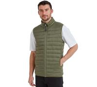TOG24 Gibson Men's Lightweight Padded Gilets Puffer Quilted Vests Windproof Body Warmer Outerwear Sleeveless Jackets for Hiking Running Fishing Golf Khaki L