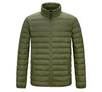 TOG24 Gibson Mens Puffer jacket Lightweight Padded Jacket Waterproof Quilted Coat Ultra Warm Wind Resistant for Hiking Casual Skiing Khaki M
