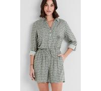 TOG24 Kadina Women's Summer Blouse, Lightweight Seersucker Fabric, ECOVEROâ„¢ Viscose, All Over Print, Casual Y-Neck Opening, Dipped Hem