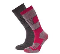 Tog24 'linz' 2-Pack Ski Socks In Dark Pink Dark Pink M