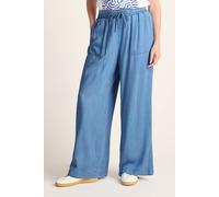 Tog24 'lucy' Wide Leg Denim Look Trousers In Blue Blue