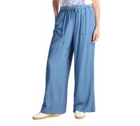 TOG24 Lucy Womens Wide Leg Trouser Denim Look Lightweight High Waist Casual | Lyocell, 4-way stretch, Pockets, Adjustable drawcord, Elasticated, Relaxed fit, Running, Everyday wear, Holiday