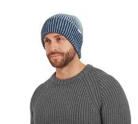 TOG24 Mens Kiryan Knitted Beanie Hat with Two-Colour Rib Pattern Rib Turn Up for Extra Warmth Winter Essential Frost Blue