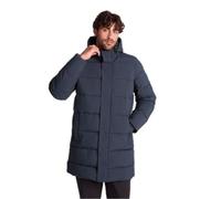 TOG24 Preece Men's Longline Quilted Winter Coat Windproof Insulated Hooded Padded Jacket Warm Thigh-Length Rain Resistant Coat for Men Dark Indigo 2XL