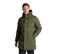 TOG24 Preece Men's Longline Quilted Winter Coat Windproof Insulated Hooded Padded Jacket Warm Thigh-Length Rain Resistant Coat for Men Khaki 2XL