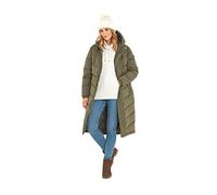 TOG24 Raleigh Womens Quilted Puffer Extra Long Coat for Winter with Fixed Hood, Two Way Zip and Recycled Thermal Filling
