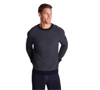 TOG24 Richie Mens Knitted Jumper, Two Tone Crew Neck Sweater for Men, Textured Mens Pullover with Ribbed Neck, Hem & Cuffs Dark Indigo