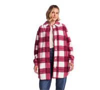 TOG24 Sally Womens Shacket, Check Sherpa Fleece with Printed Check, Knee Length Design with Curved Hem, Chest and Discreet Lower Pockets, Cosy Outerwear Jacket