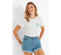 TOG24 Seaside Womens T-Shirt in Super Soft 100% Sustainable Cotton, Crew Neck, Small Graphic Print on Chest, Large Graphic Print on Back