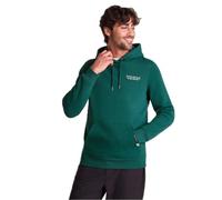 TOG24 Stockton Mens Overhead Hoody, Supersoft Brushed Back Hooded Pullover with Drawcord Hood, Kangaroo Pocket and Graphic, Mens Hooded Hoody with Rib Cuffs & Hem Dark Turquoise
