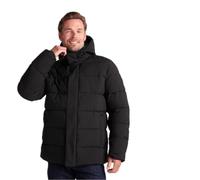 TOG24 Tunnard Mens Insulated Jacket, Quilted Winter Coat for Men, Warm Windproof Hooded Padded Thermal Jacket with Zip Pockets Black 6XL
