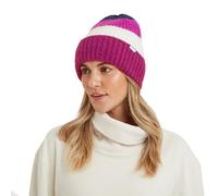TOG24 Unisex Desmon Knitted Beanie Hat with Colour Block Pattern Super-Soft Rib Turn Up for Extra Warmth Winter Essential Purple Berry