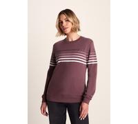 TOG24 Bayman Women's Crew Neck Sweatshirt in Supersoft Sustainable Cotton Blend with Colourful Stripe Print and Ribbed Neck, Cuffs and Hem
